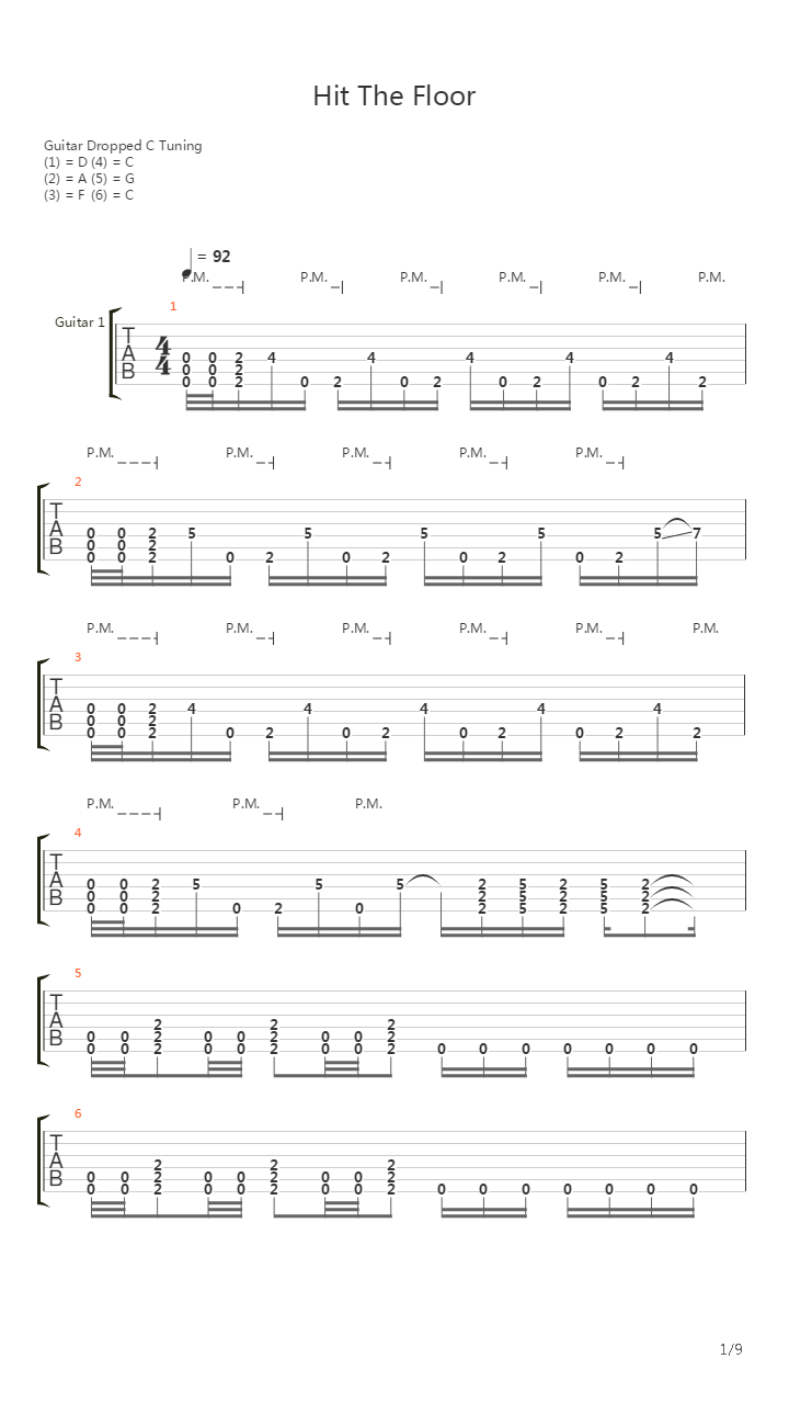 Hit The Floor吉他谱