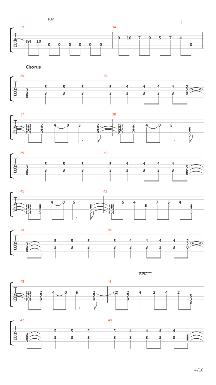 Suffocating Under Words Of Sorrow吉他谱