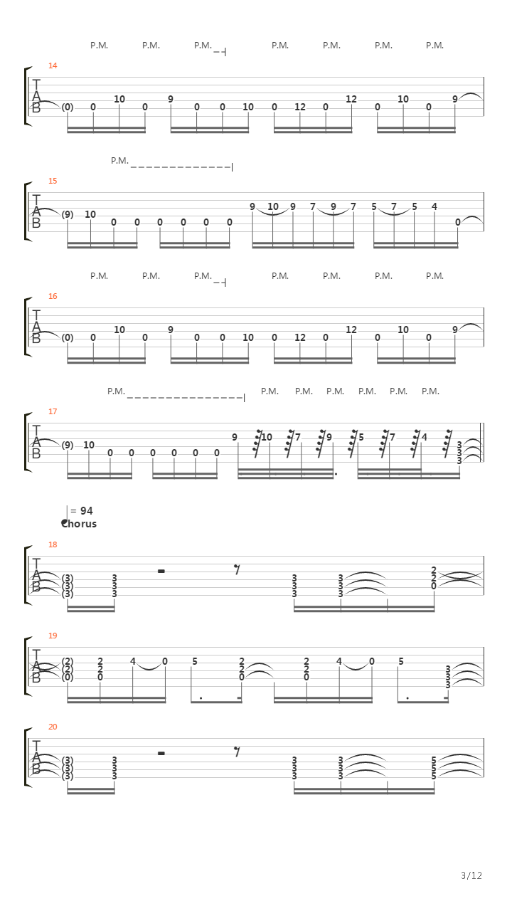 Suffocating Under Words Of Sorrow吉他谱