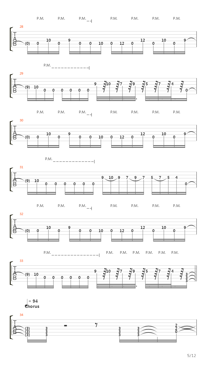 Suffocating Under Words Of Sorrow吉他谱