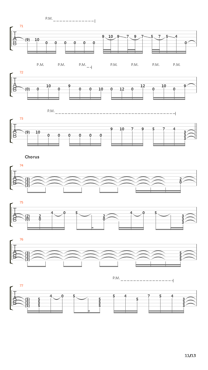 Suffocating Under Words Of Sorrow吉他谱