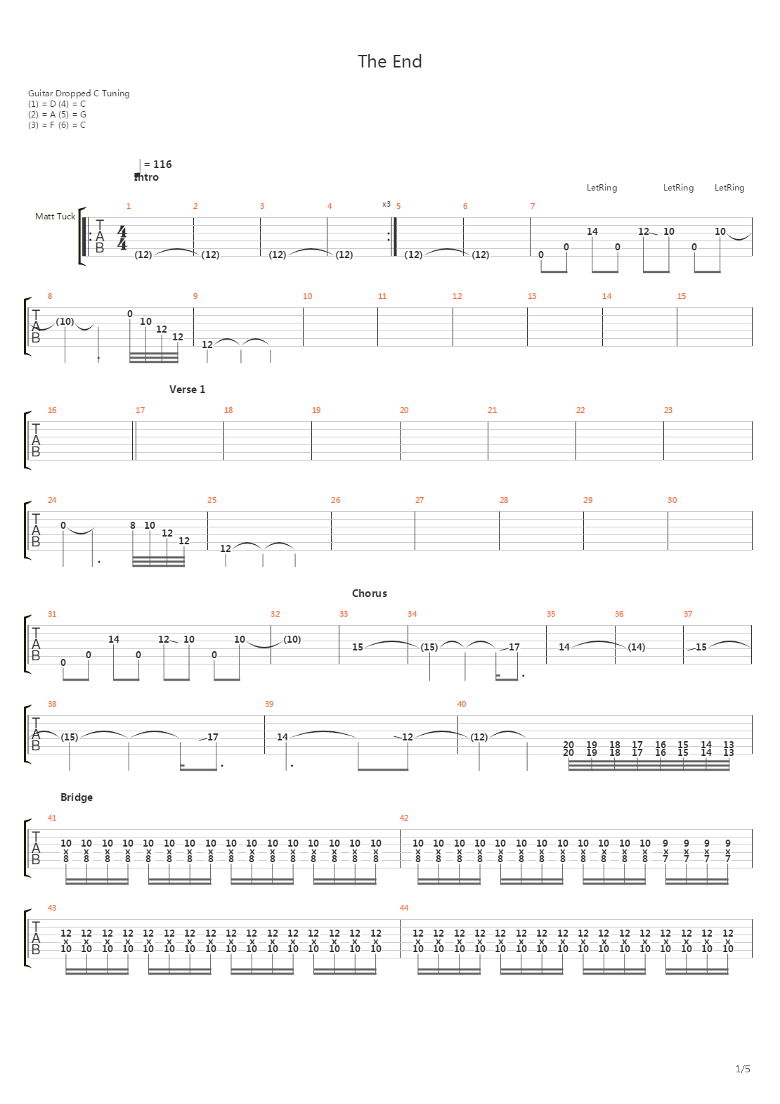 The End吉他谱