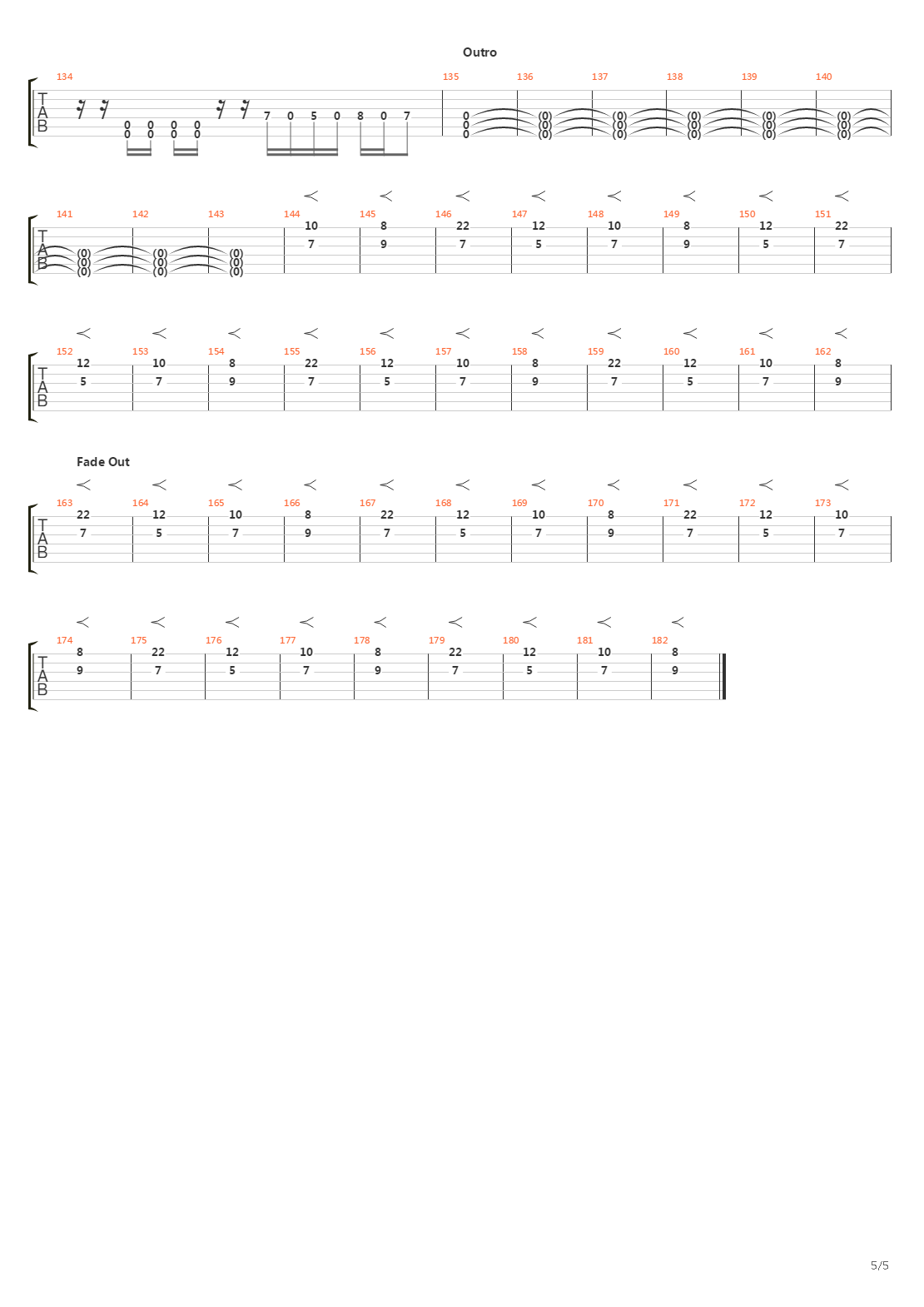 The End吉他谱