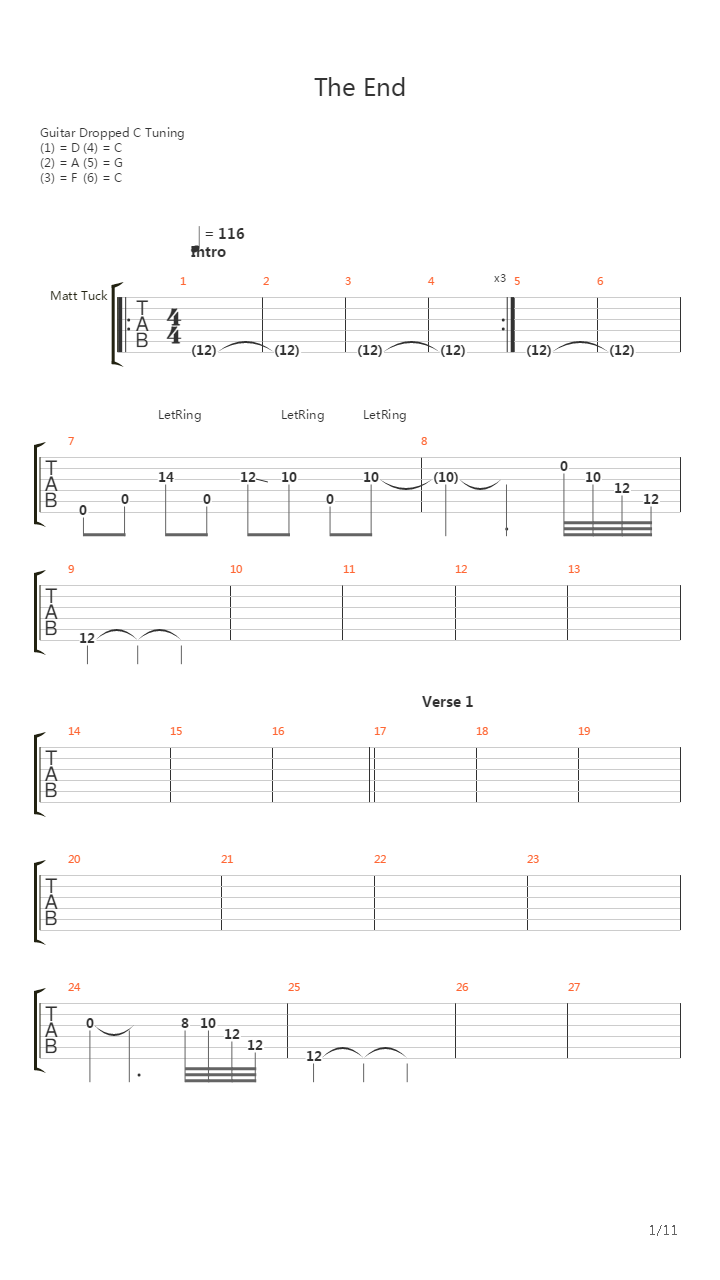 The End吉他谱