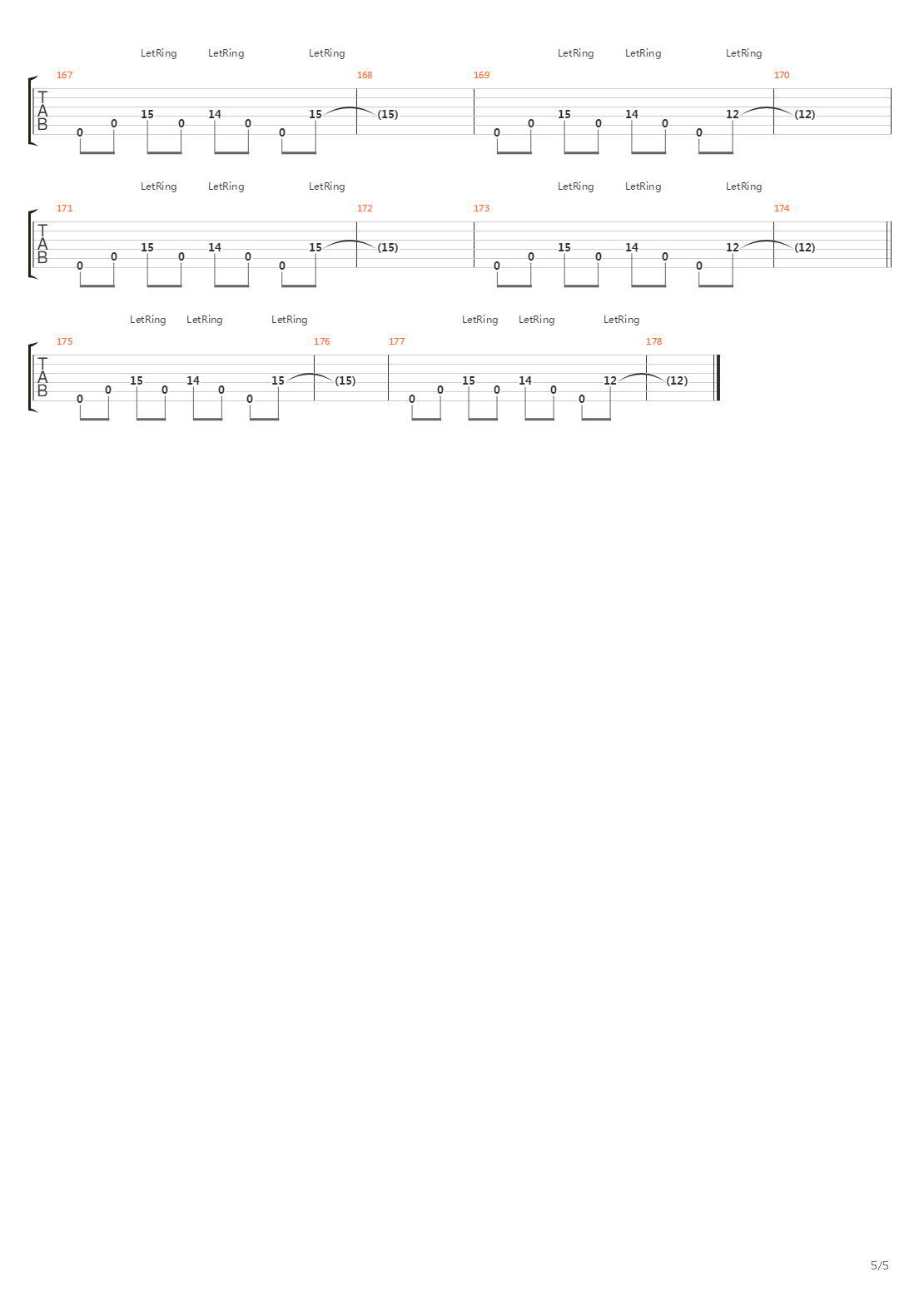 The End吉他谱