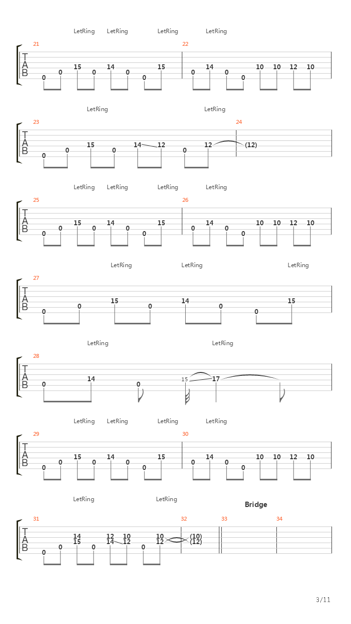 The End吉他谱