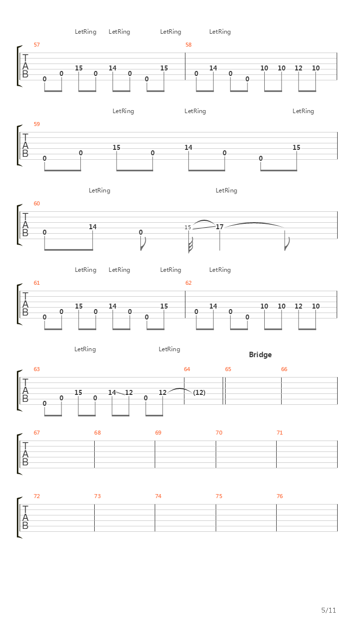 The End吉他谱