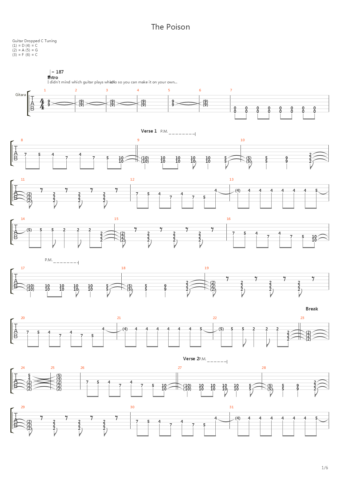 The Poison吉他谱