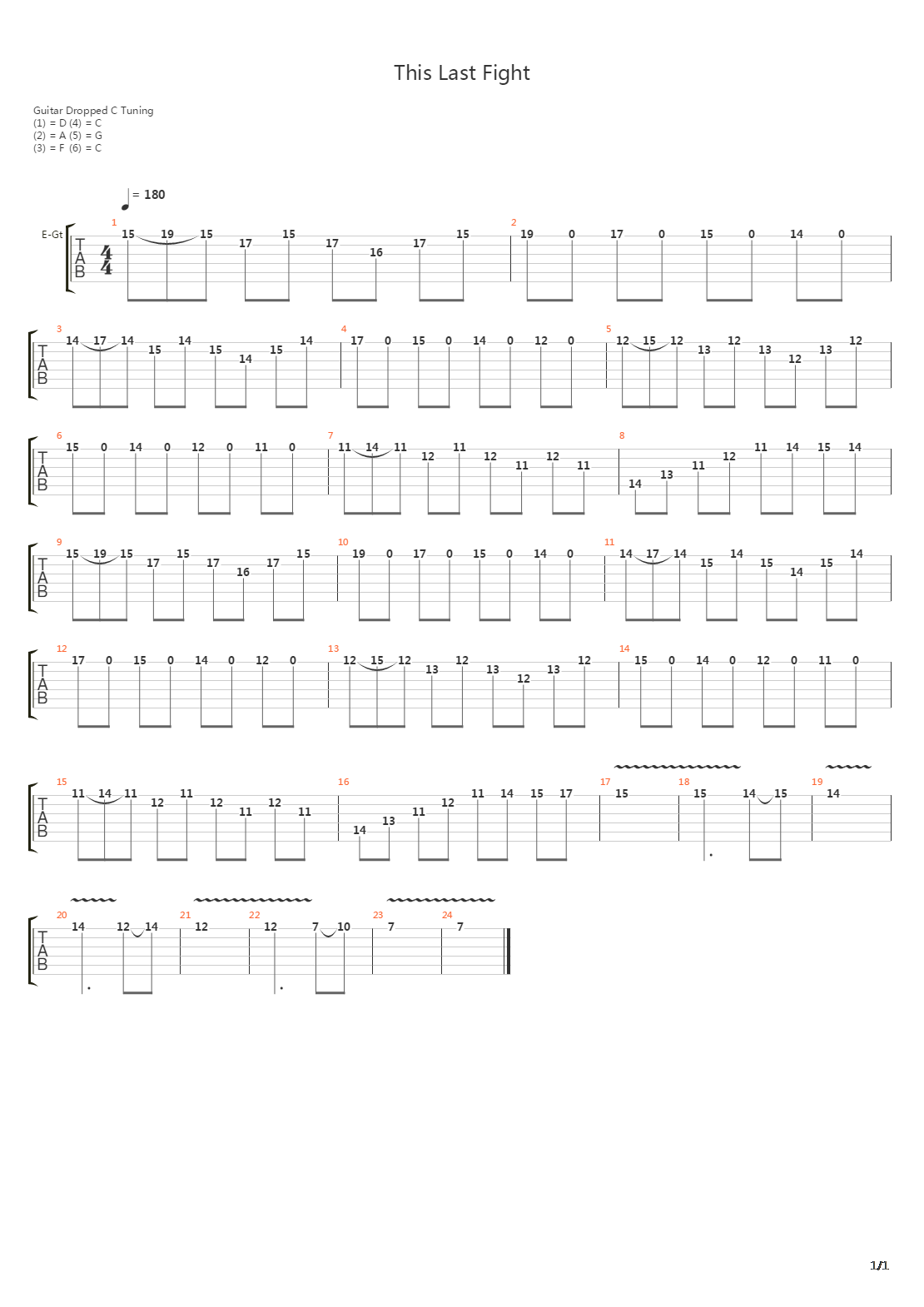 This Last Fight吉他谱