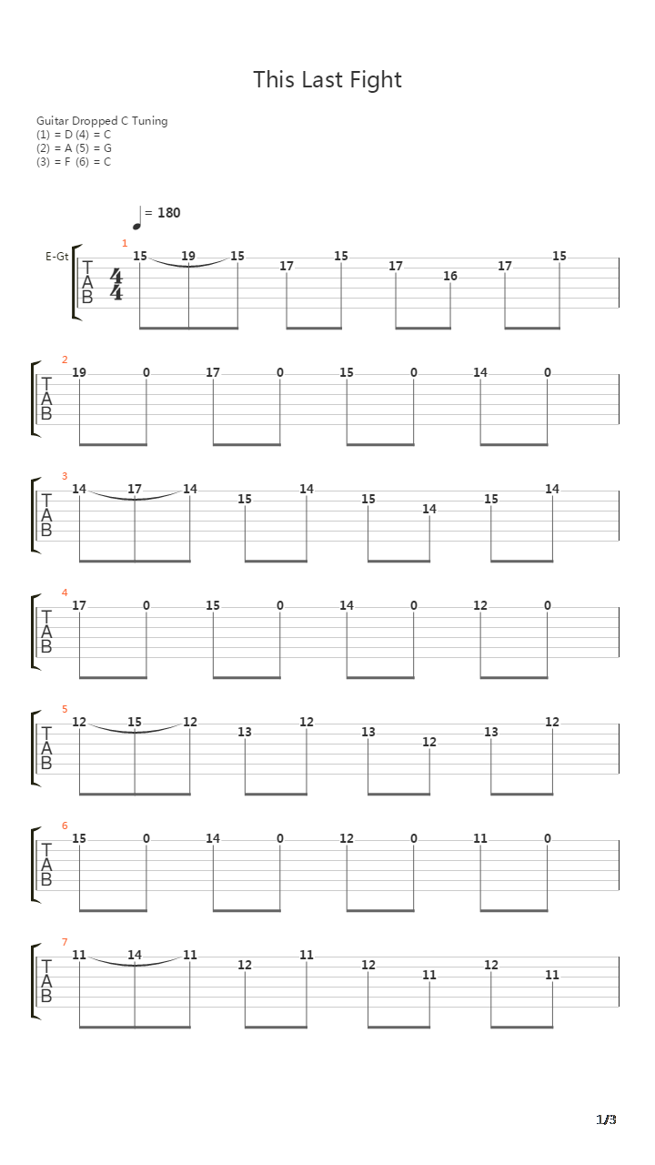 This Last Fight吉他谱