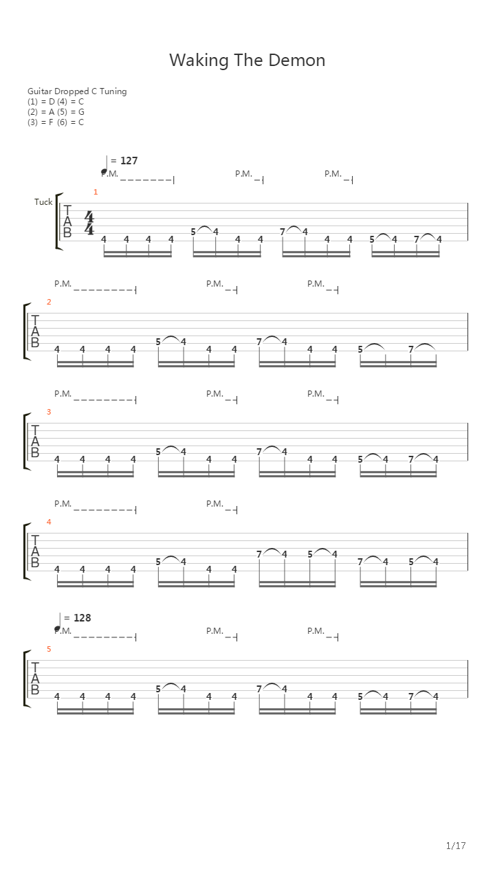 Waking The Demon吉他谱