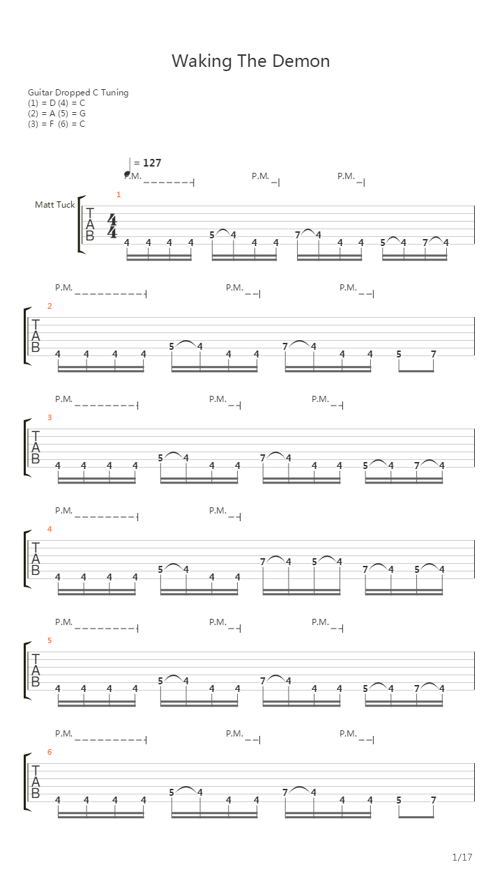 Waking The Demon吉他谱