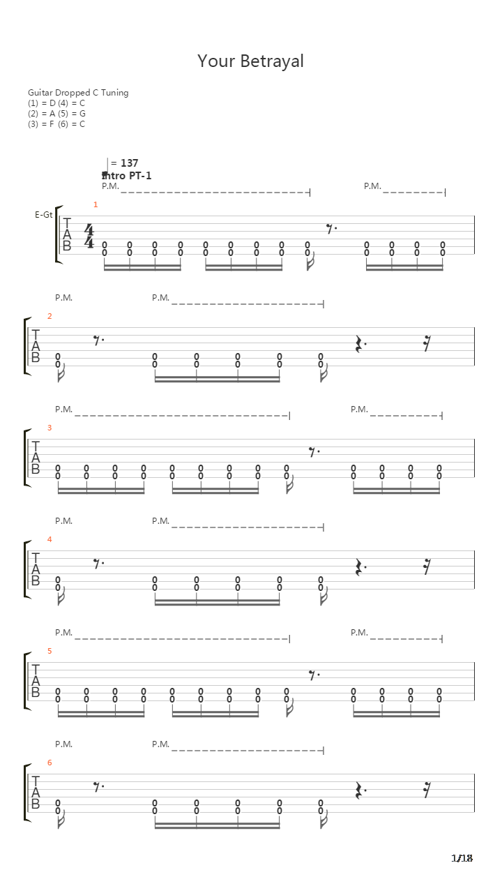 Your Betrayal吉他谱