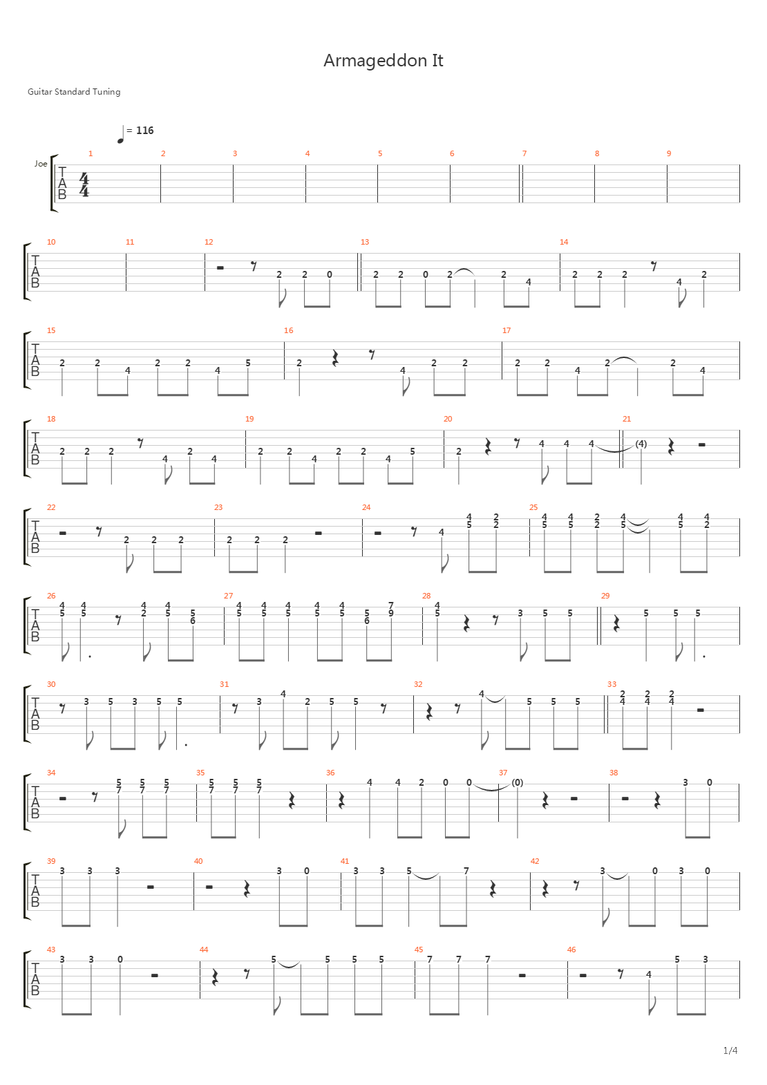 Armageddon It吉他谱