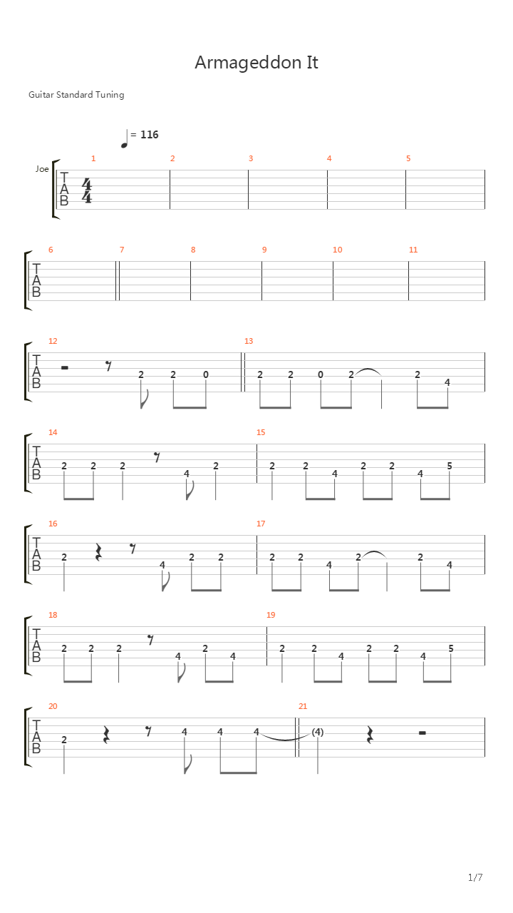 Armageddon It吉他谱