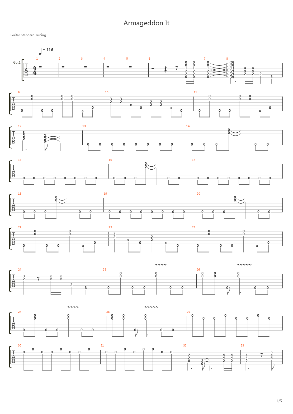 Armageddon It吉他谱