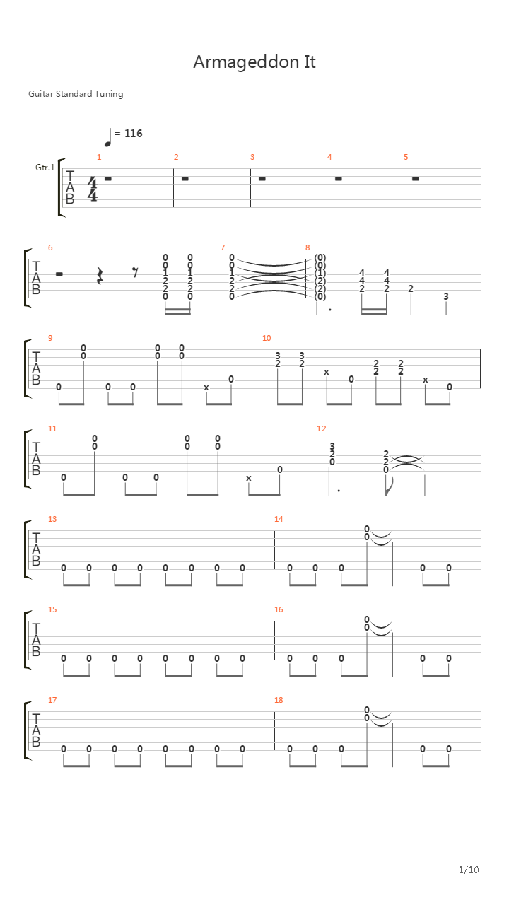 Armageddon It吉他谱