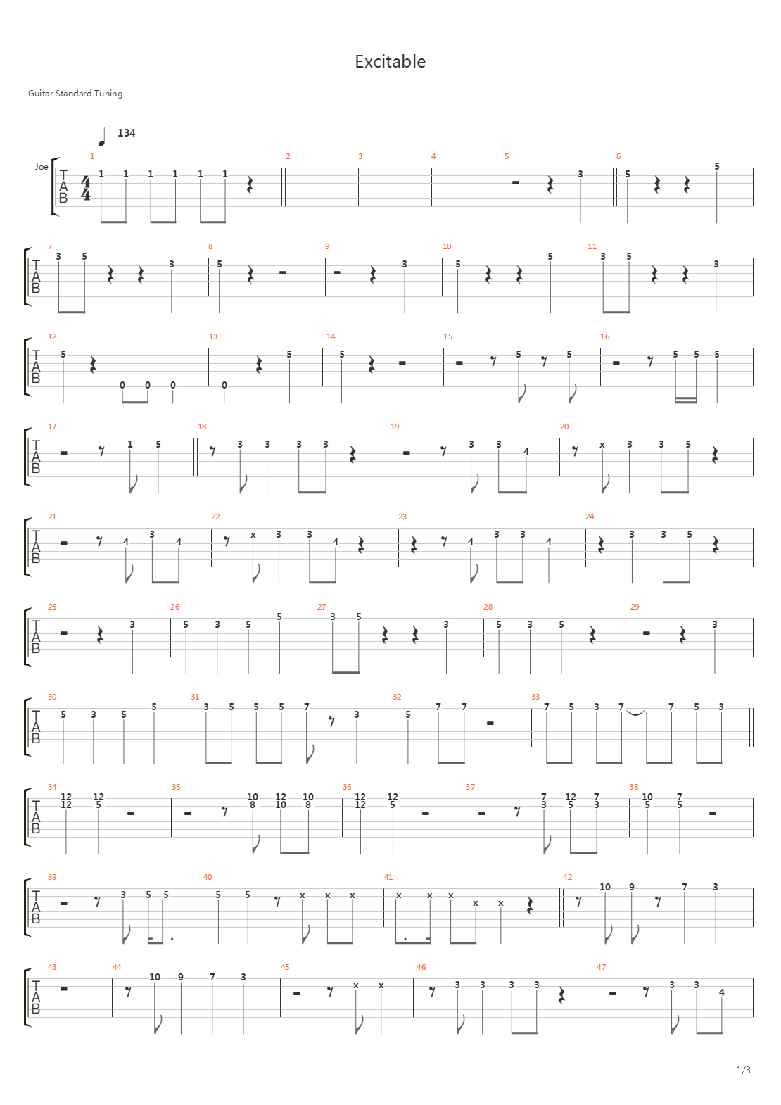 Excitable吉他谱