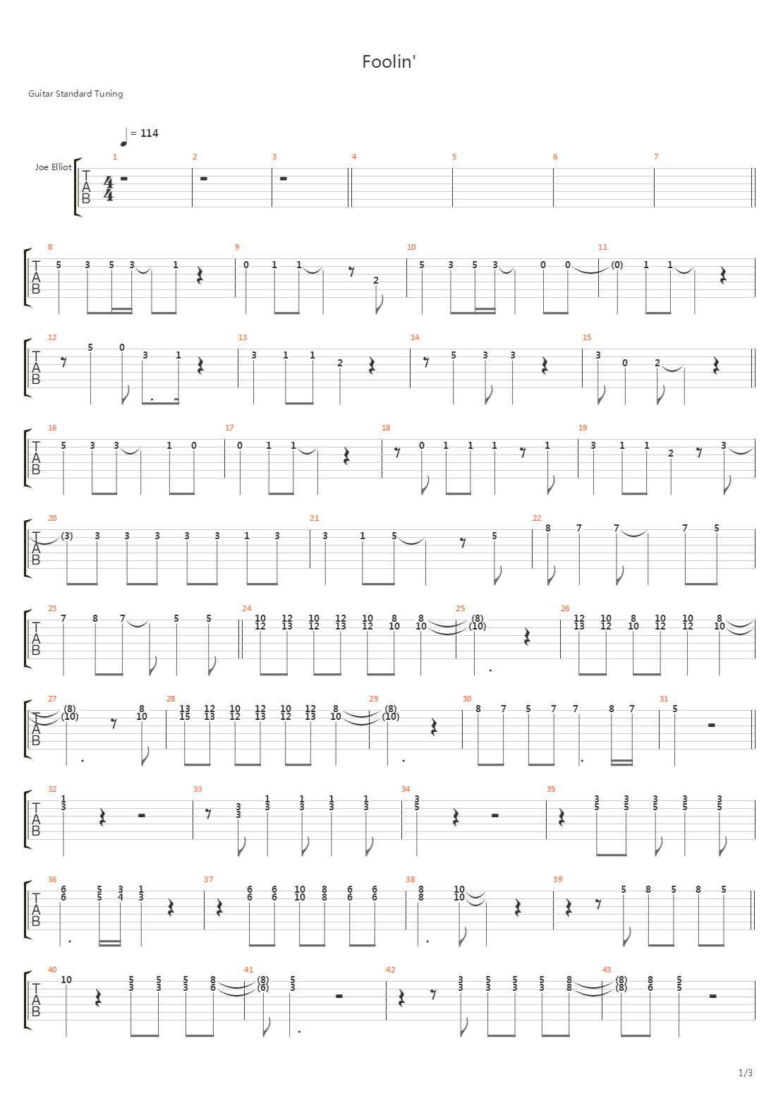 Foolin吉他谱
