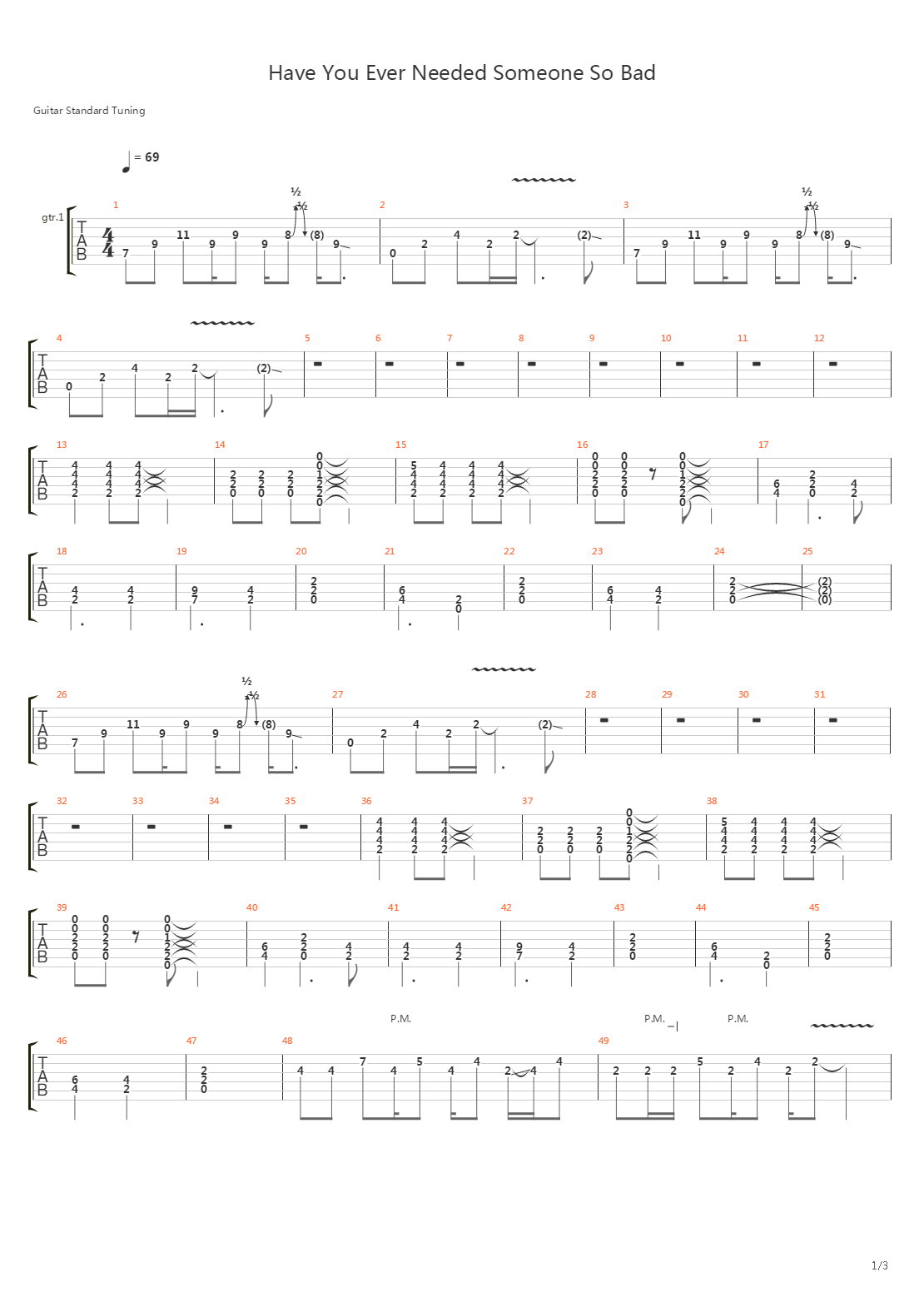 Have You Ever Needed Someone So Bad吉他谱