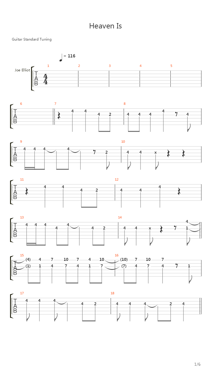 Heaven Is吉他谱