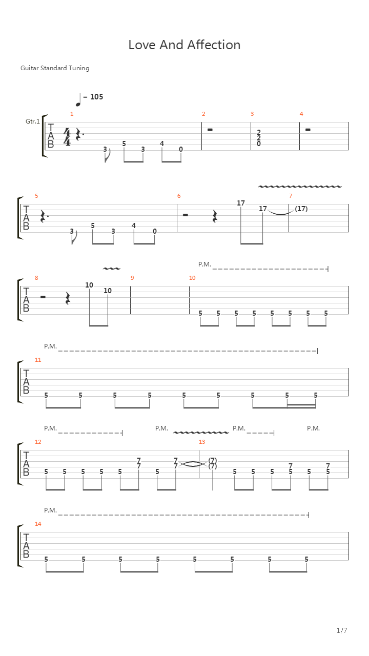 Love And Affection吉他谱