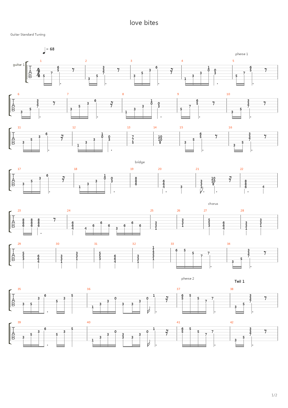 Love Bites吉他谱
