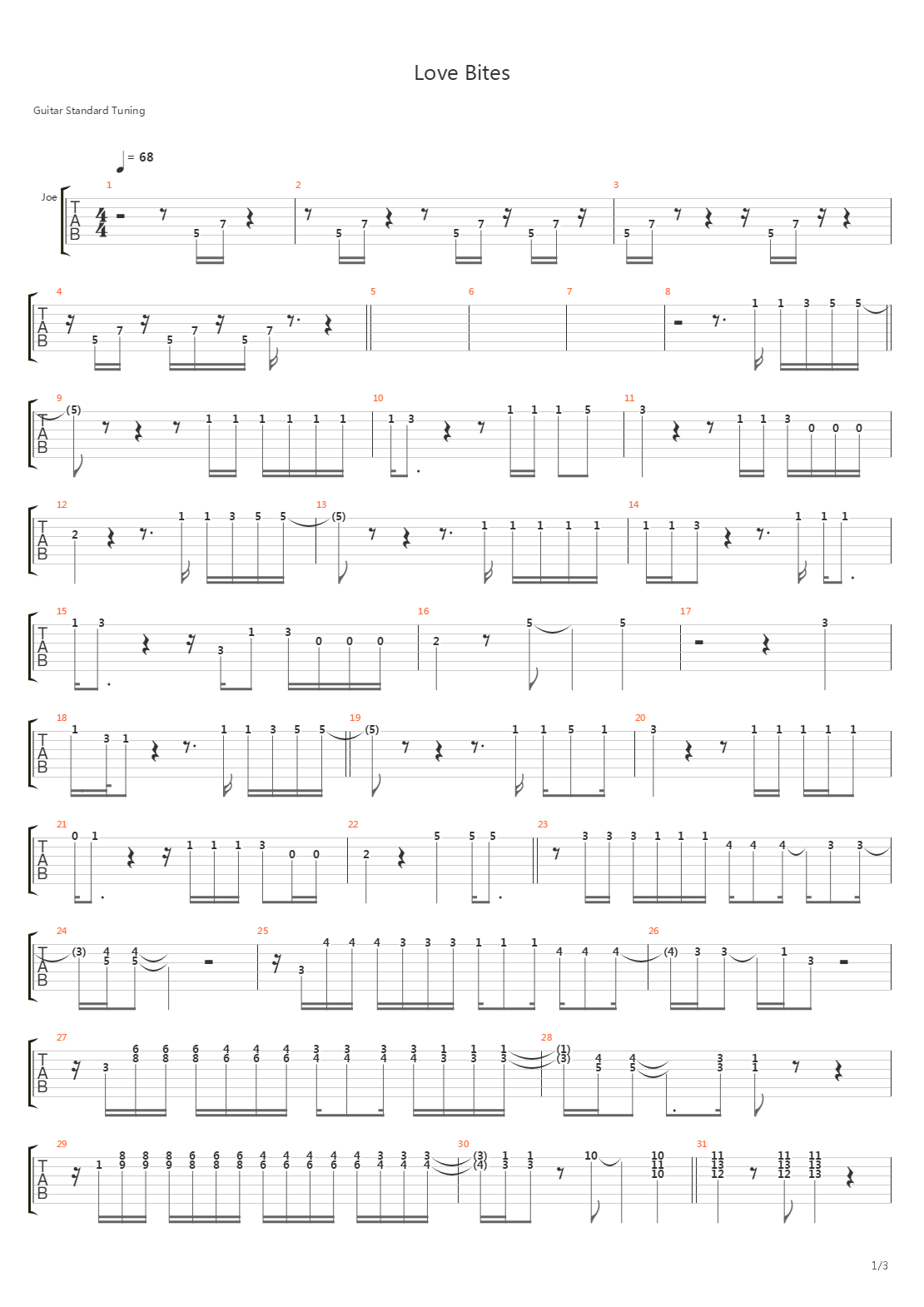 Love Bites吉他谱