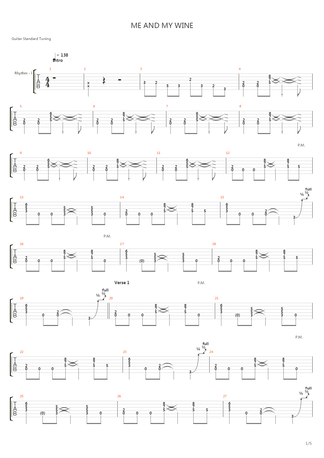 Me And My Wine吉他谱
