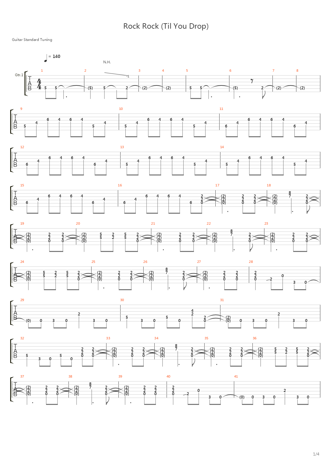 Rock Rock Til You Drop吉他谱