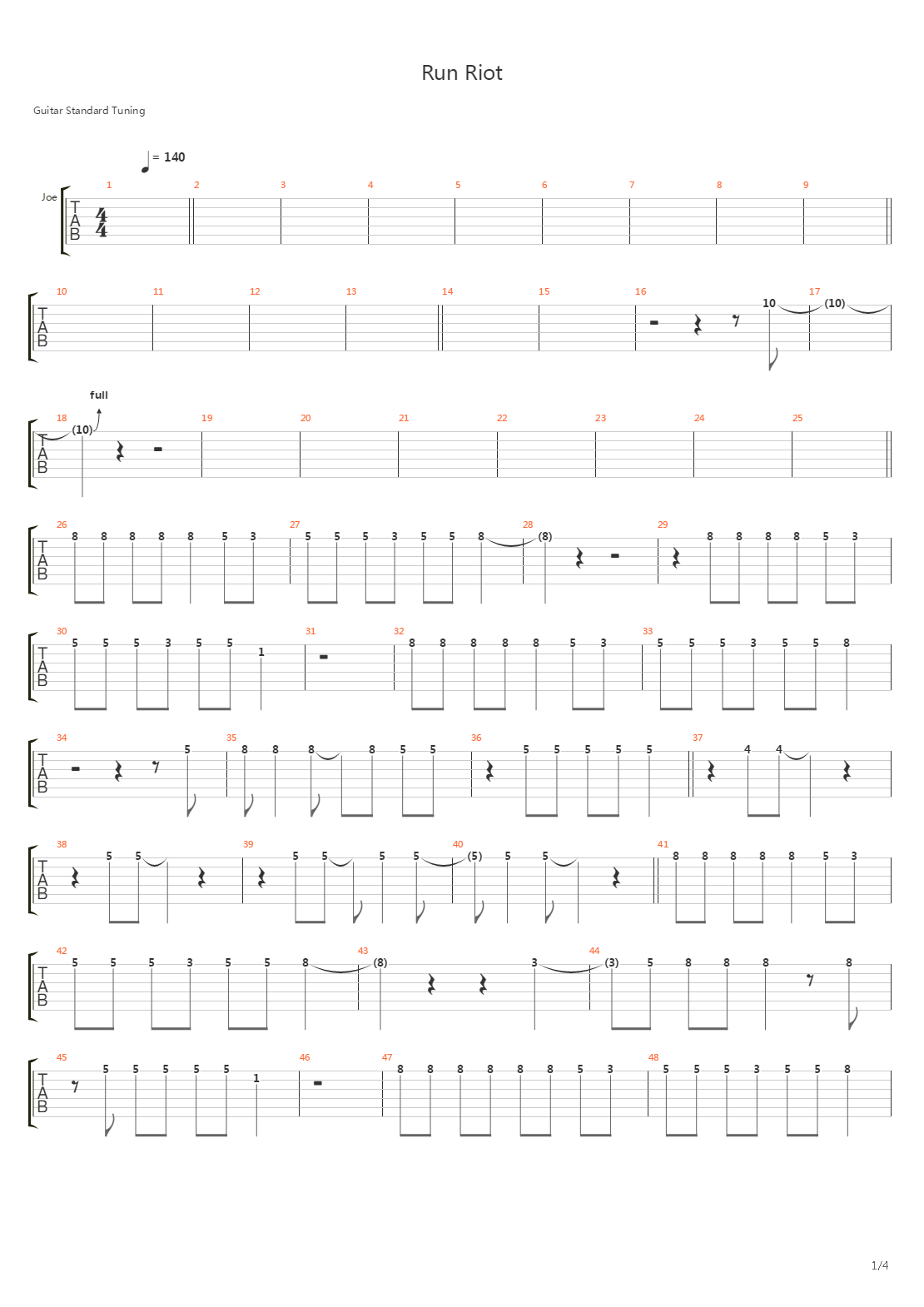 Run Riot吉他谱