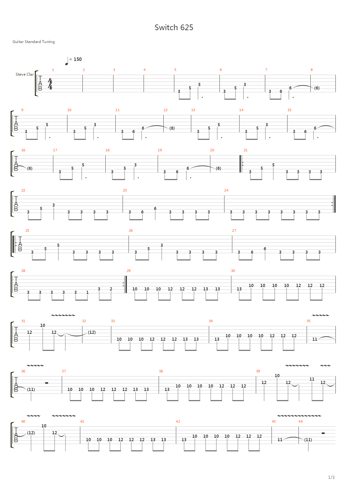 Switch 625吉他谱