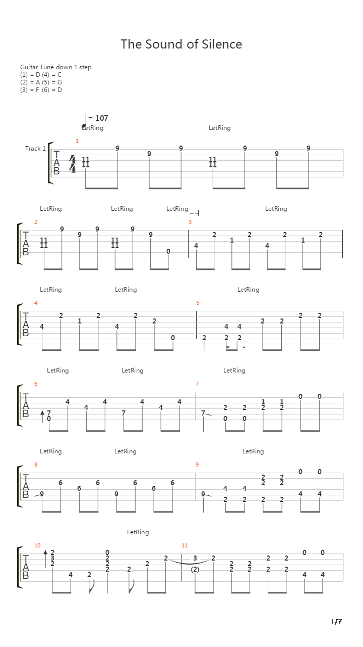 The Sound Of Silence吉他谱