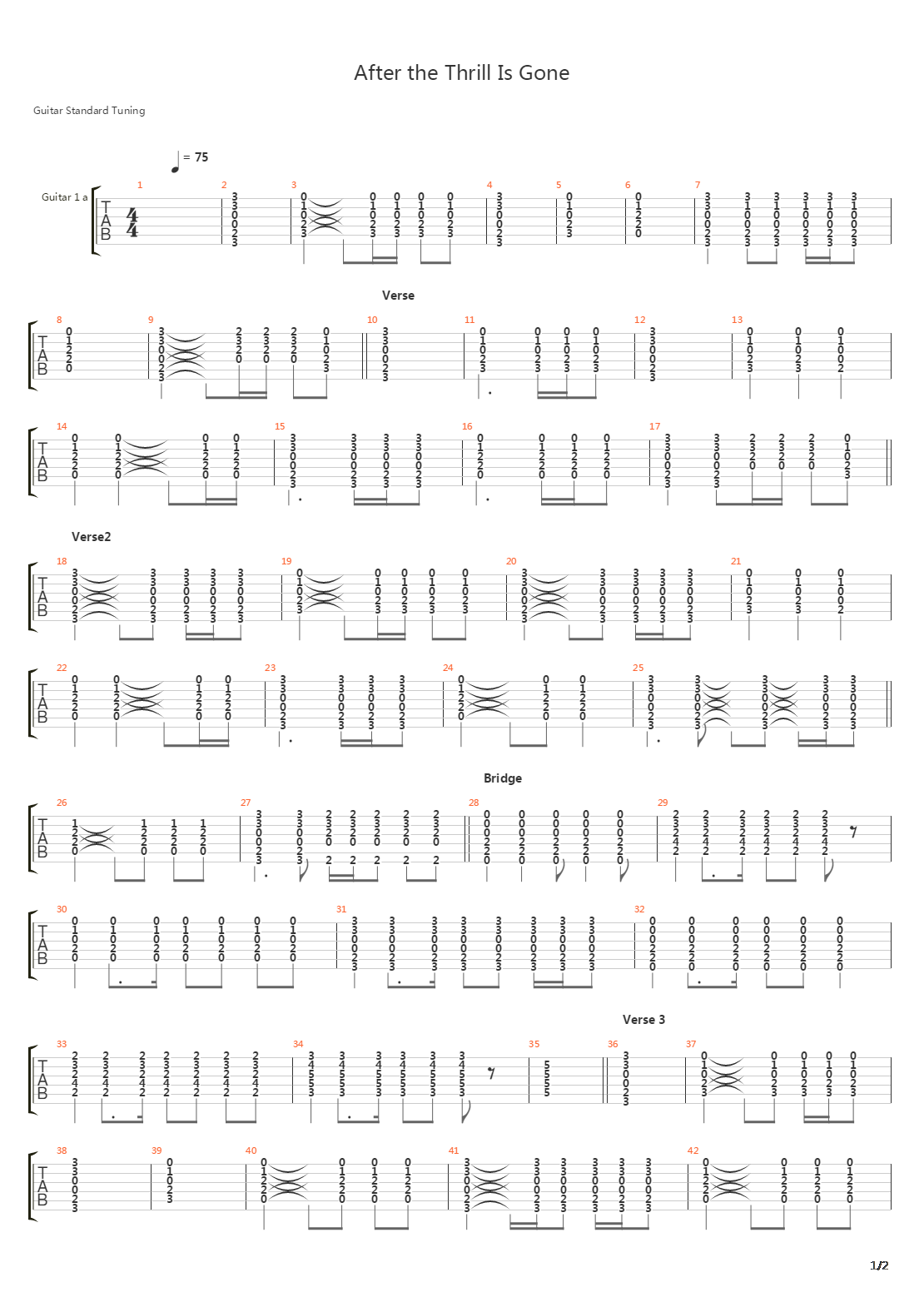 After The Thrill Is Gone吉他谱