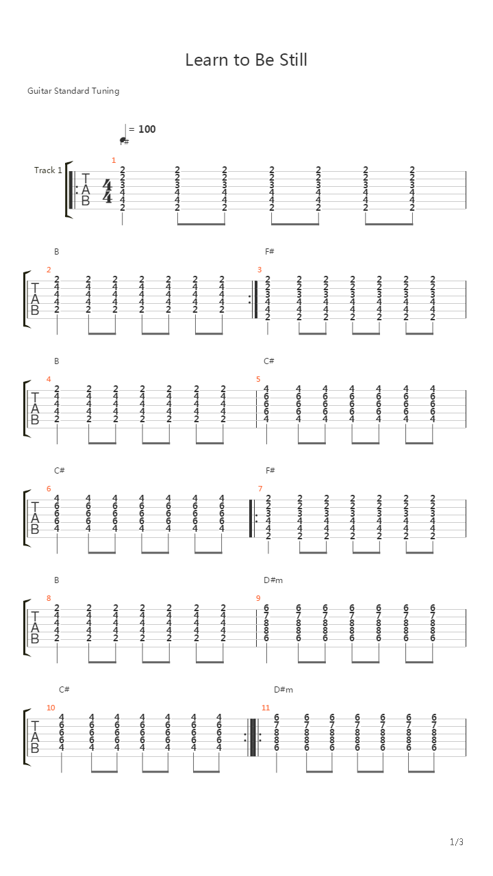 Learn To Be Still吉他谱