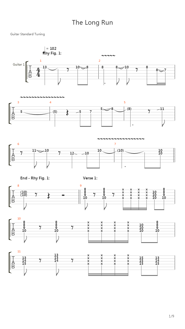 Long Run吉他谱