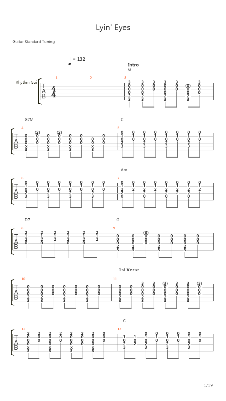 Lyin Eyes吉他谱