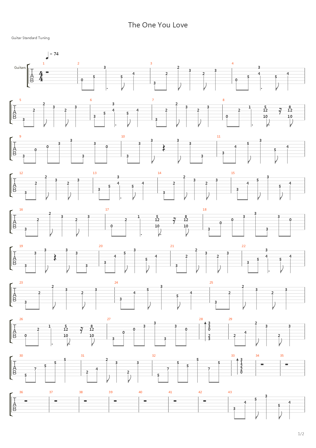 One You Love吉他谱