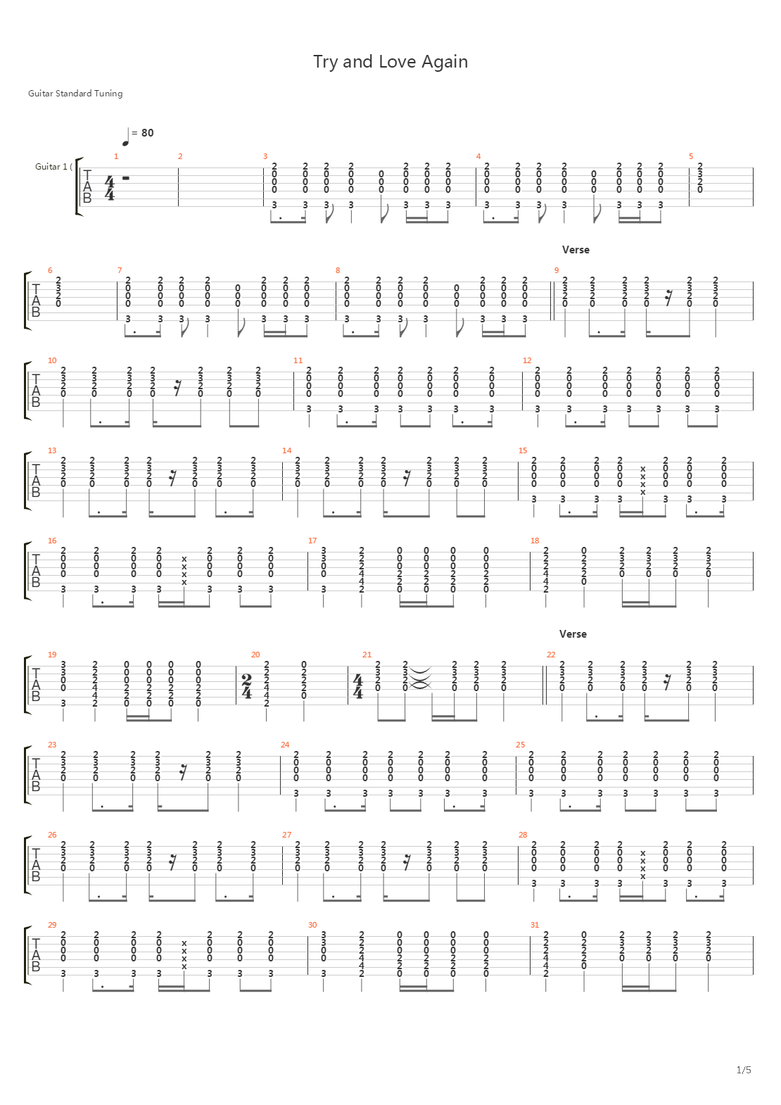 Try And Love Again吉他谱