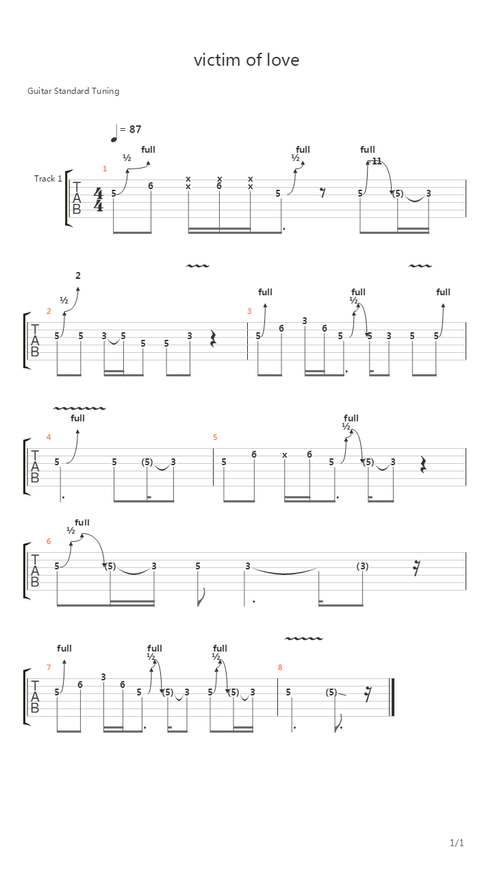Vinctim Of Love吉他谱