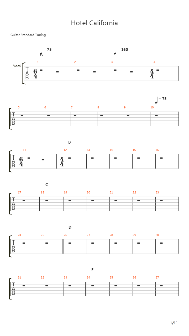 Hotel California吉他谱