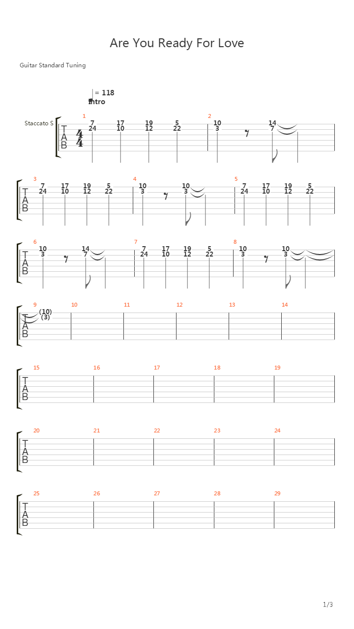 Are You Ready For Love吉他谱
