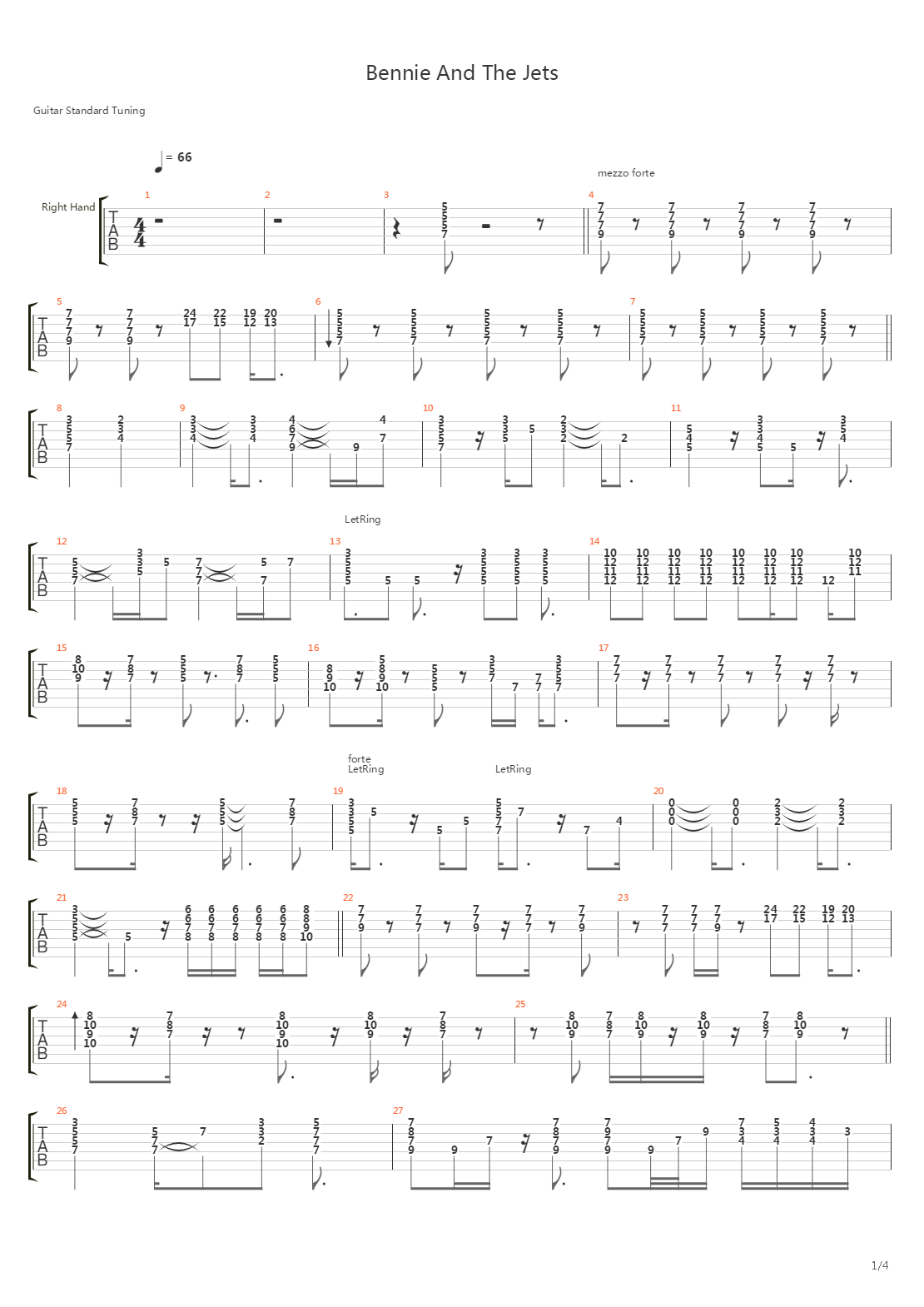 Bennie And The Jets吉他谱