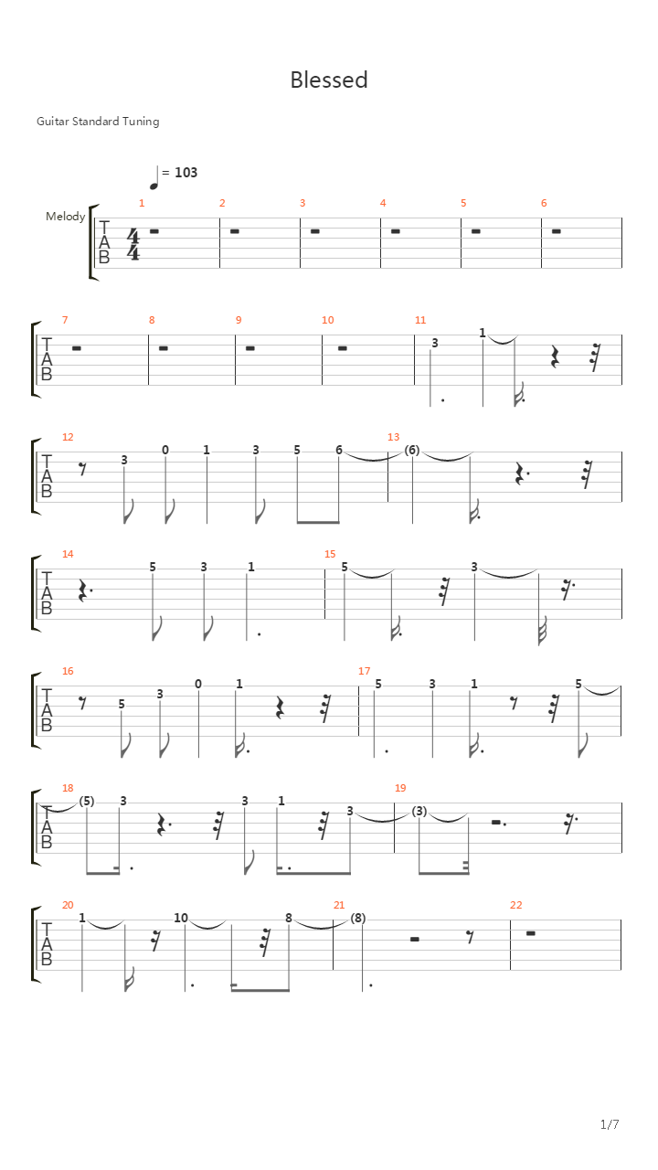 Blessed吉他谱