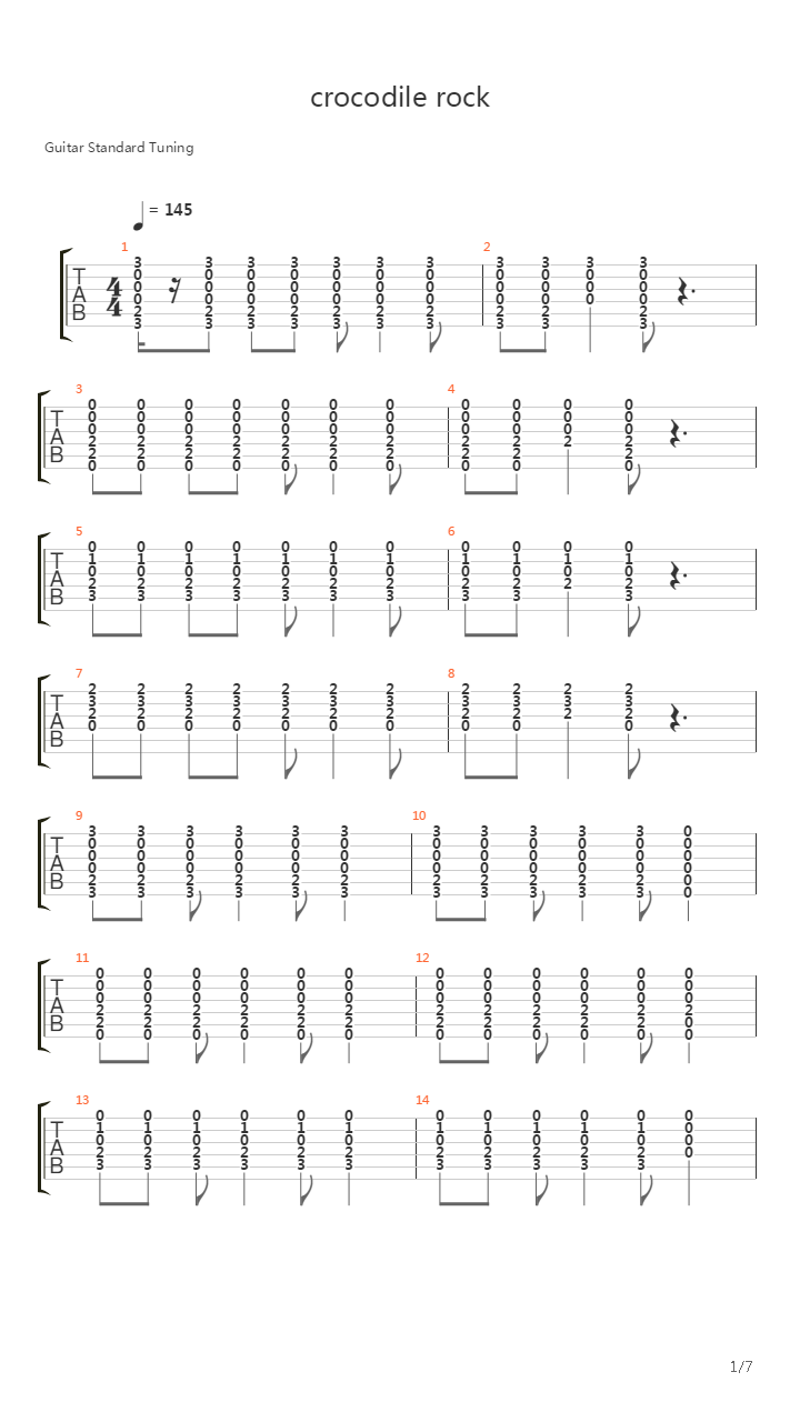 Crocodile Rock吉他谱