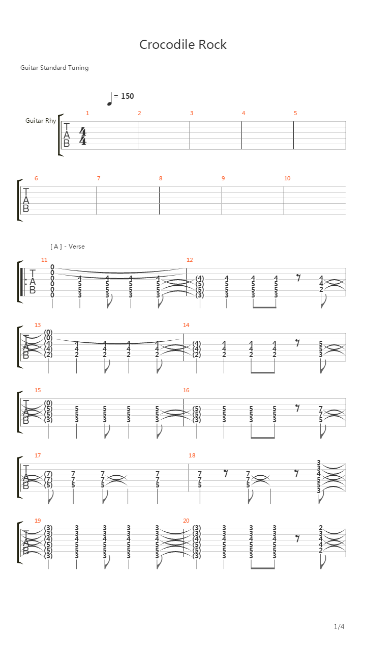 Crocodile Rock吉他谱