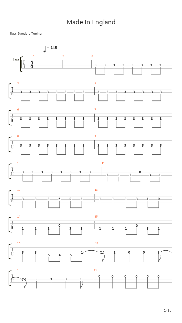 Made In England吉他谱