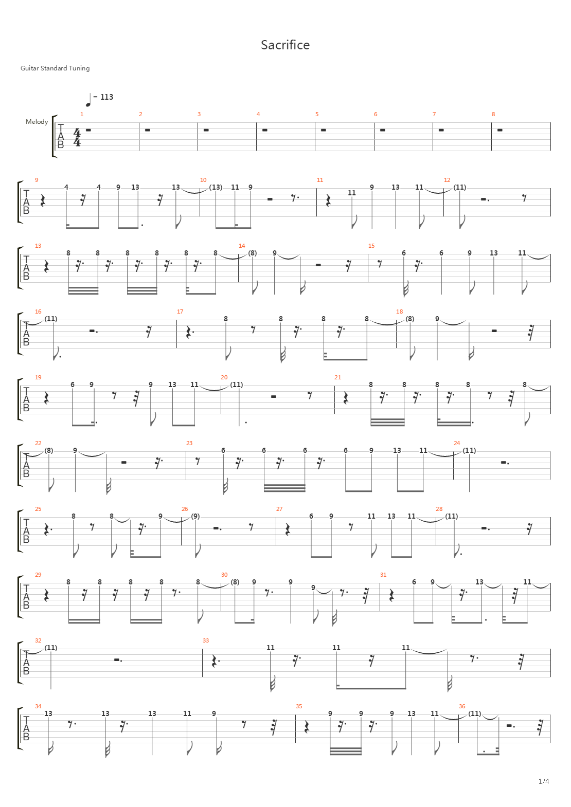 Sacrifice吉他谱