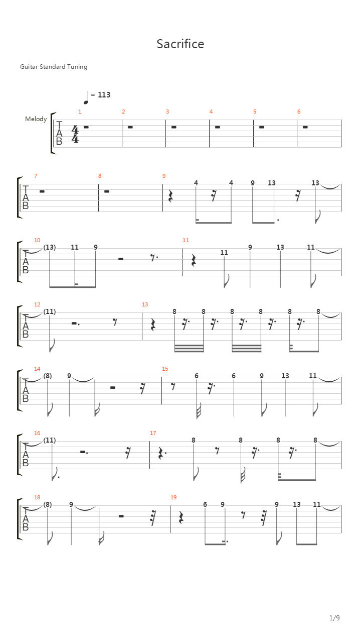 Sacrifice吉他谱