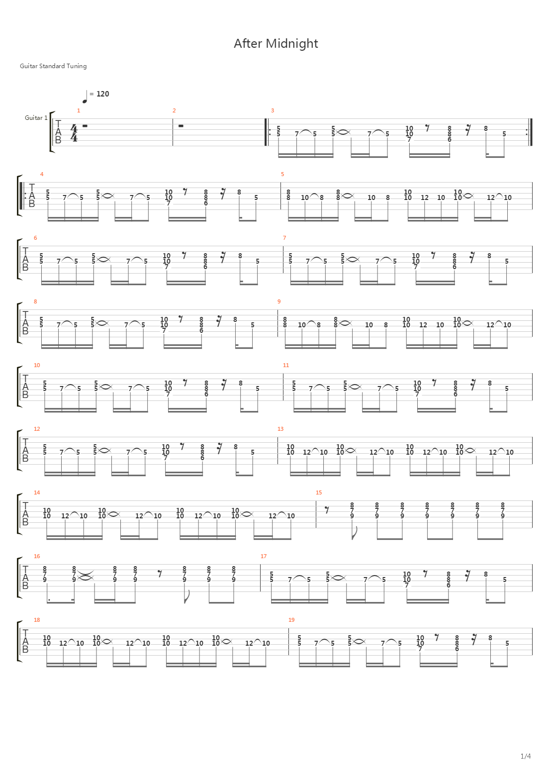 After Midnight吉他谱